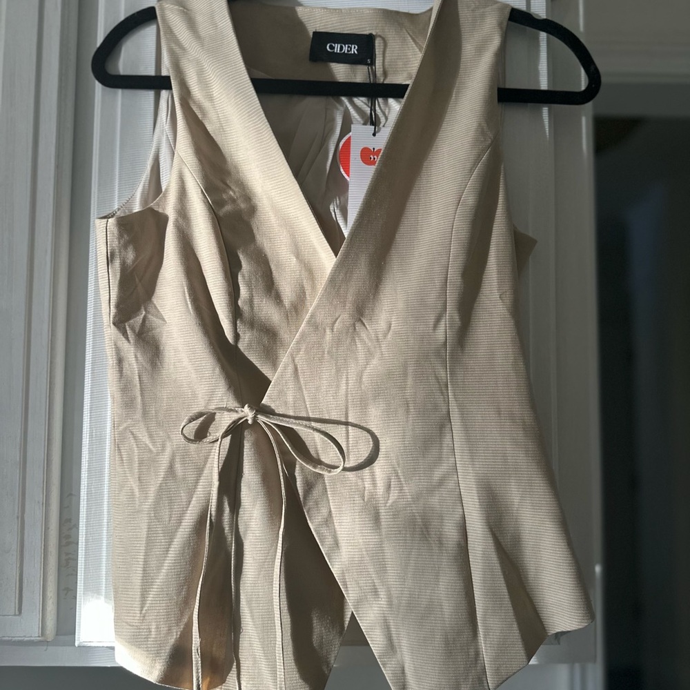 Cider Light Tan Wrap Blouse